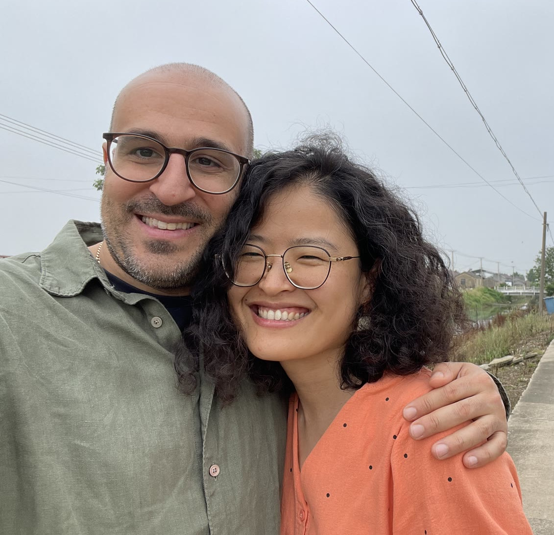 Haonan and Payam on a countryside road