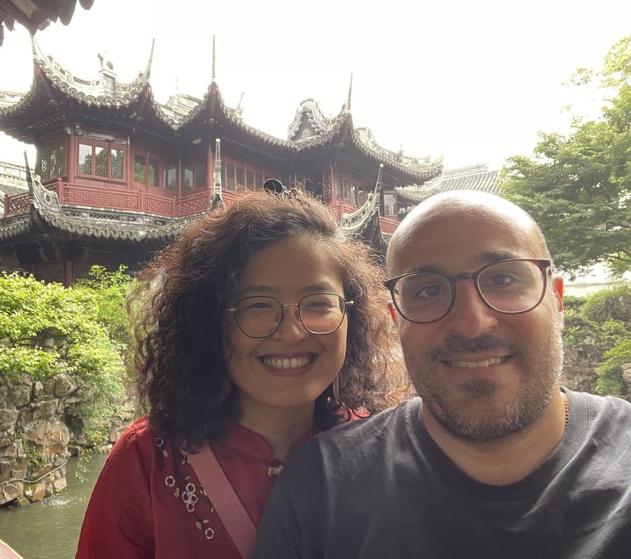 Haonan and Payam in a Chinese garden